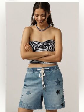 Pilcro by Anthropologie Star Embellished Pull on Shorts, size M